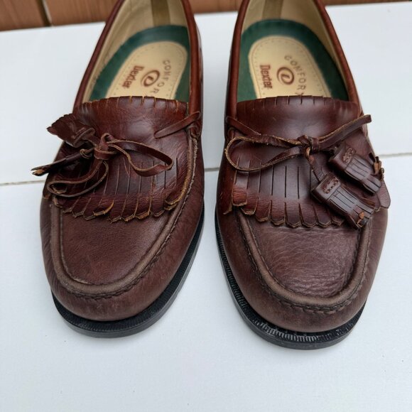 Brown Dexter Men's Leather Loafers with Tassels Size 9M - Picture 2 of 9